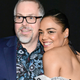Jeff VanderMeer (L) and Tessa Thompson attend the premiere of Paramount Pictures’ Annihilation on February 13, 2018 in Westwood, California.